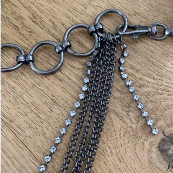 NWOT love strength leather and rhinestone belt, M/L - Picture 6 of 7